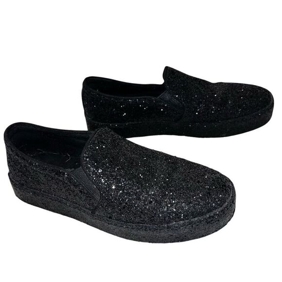 Aldo Womens Size 7.5 Slip On Flats Comfort Shoes Sparkle Bling Charcoal Gray - Picture 1 of 11